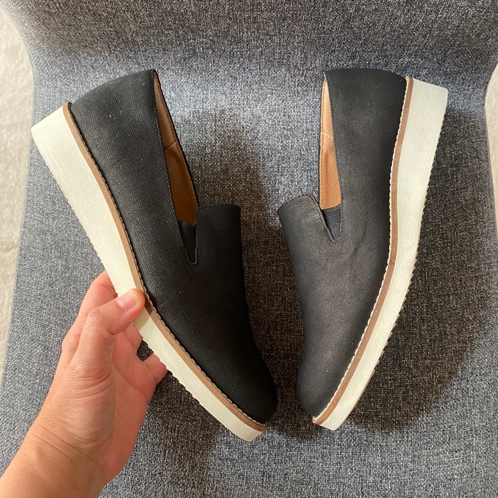 SOFTWALK Black Slip On Loafer Shoes